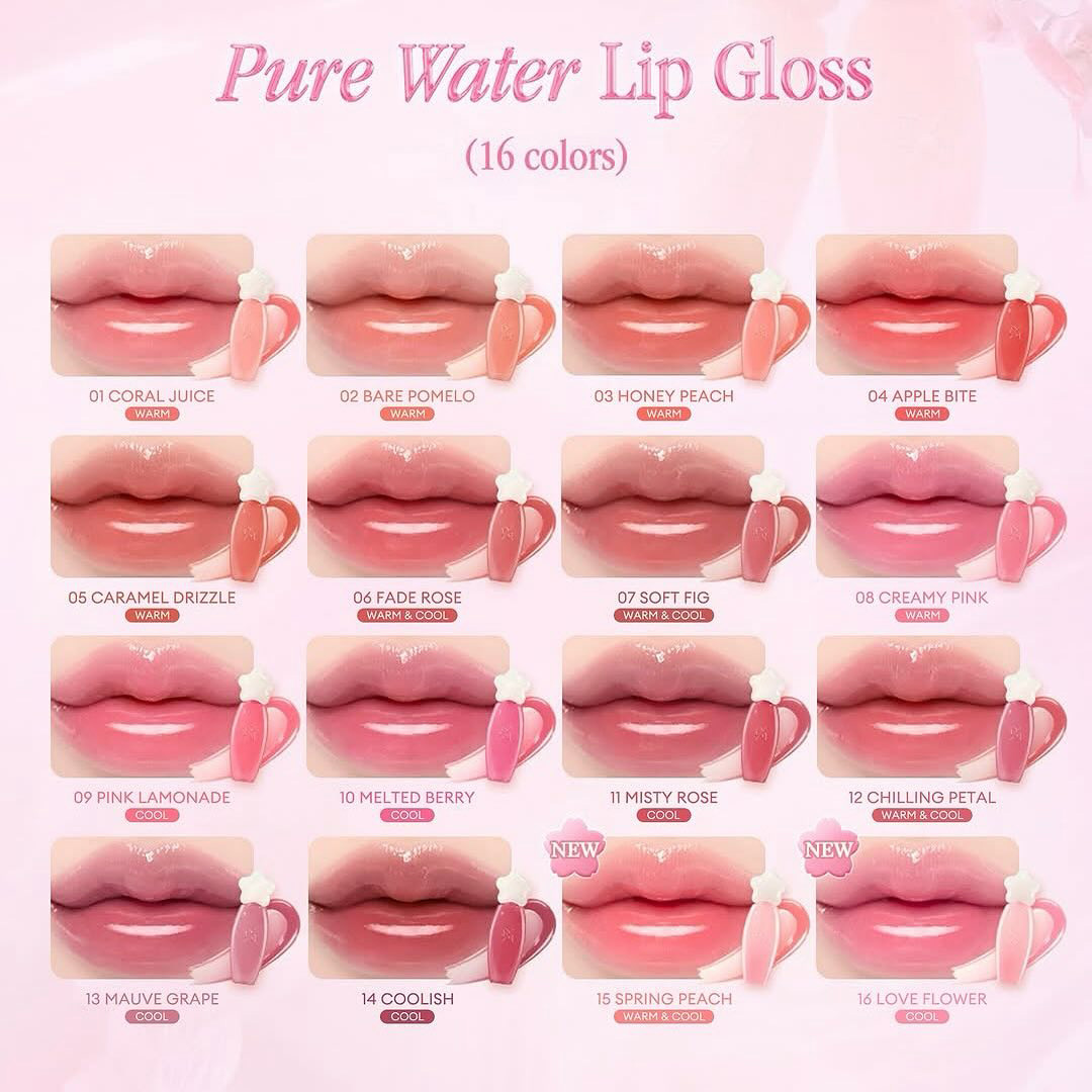 Son Bóng Dasique Pure Water Lip Gloss 2.6g tạo hiệu ứng bóng mượt, căng mọng cho môi Son Bóng Dasique Pure Water Lip Gloss 2.6g