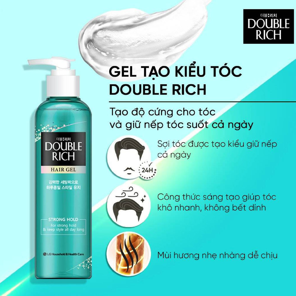 Double Rich Hair Gel Hard Hold 250ml