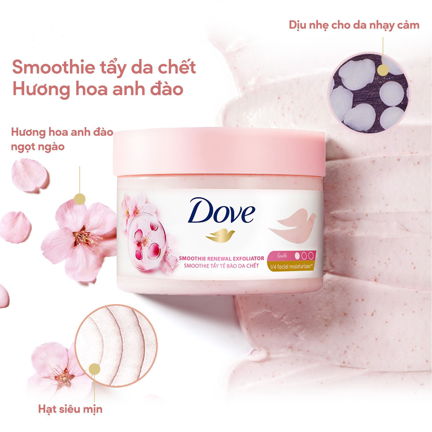 Dove Moisturizing Body Scrub Sakura Fragrance 298g