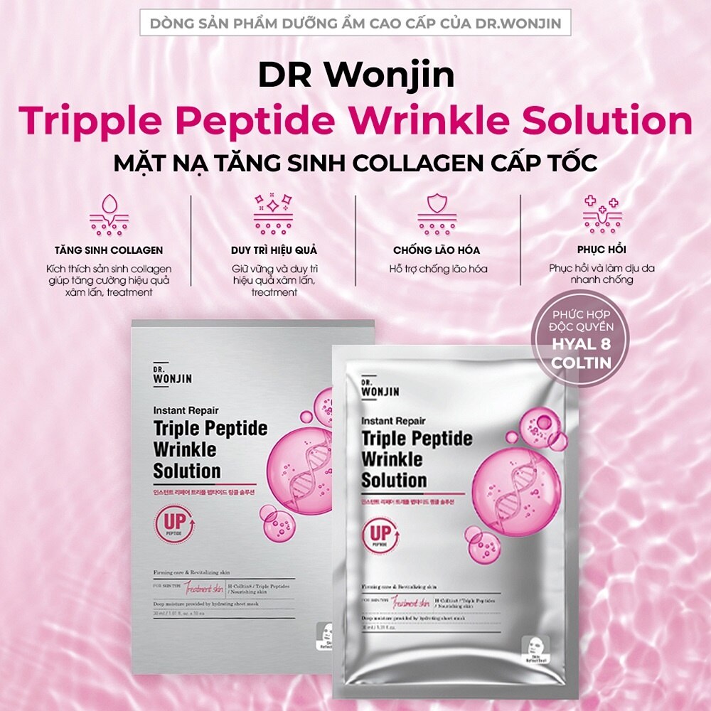 Mặt Nạ Dr.Wonjin Instant Repair Triple Peptide Wrinkle Solution Tăng Sinh Collagen Cấp Tốc 30g