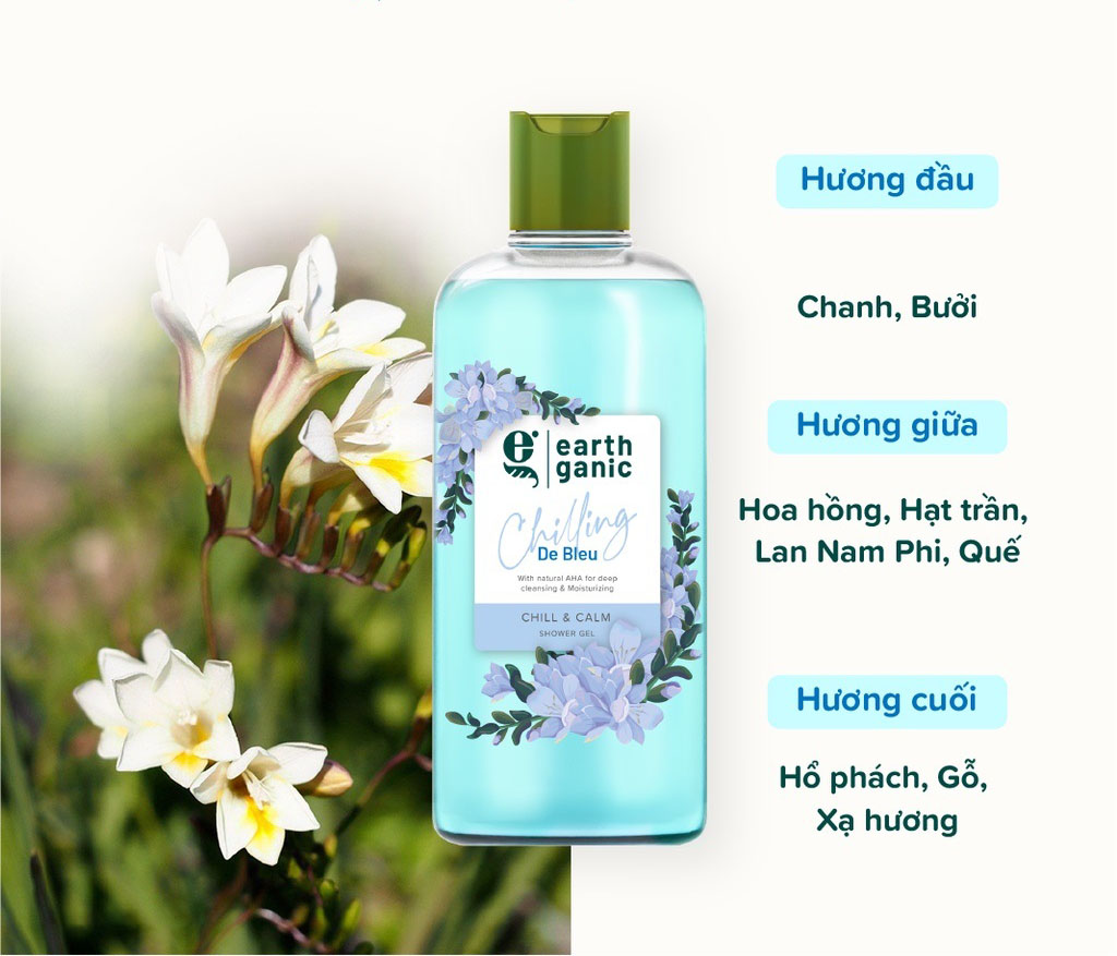 Earthganic Chill & Calm Shower Gel De Bleu 500ml