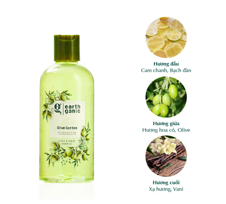 Earthganic Chill & Calm Shower Gel Olive Garden 500ml