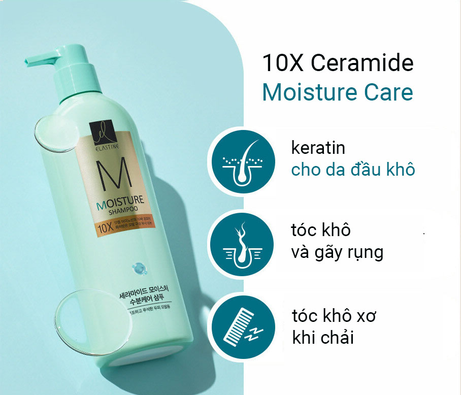 Elastine Ceramide Moisture Care 10X Shampoo 680ml
