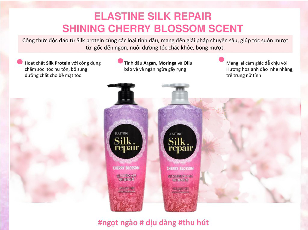 Elastine Silk Repair Perfect Cherry Blossom Shampoo
