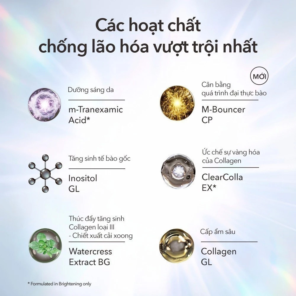 Key Anti-Aging Ingredients in Elixir Brightening Sunscreen Active anti-aging ingredients in Elixir Day Care Revolution Brightening