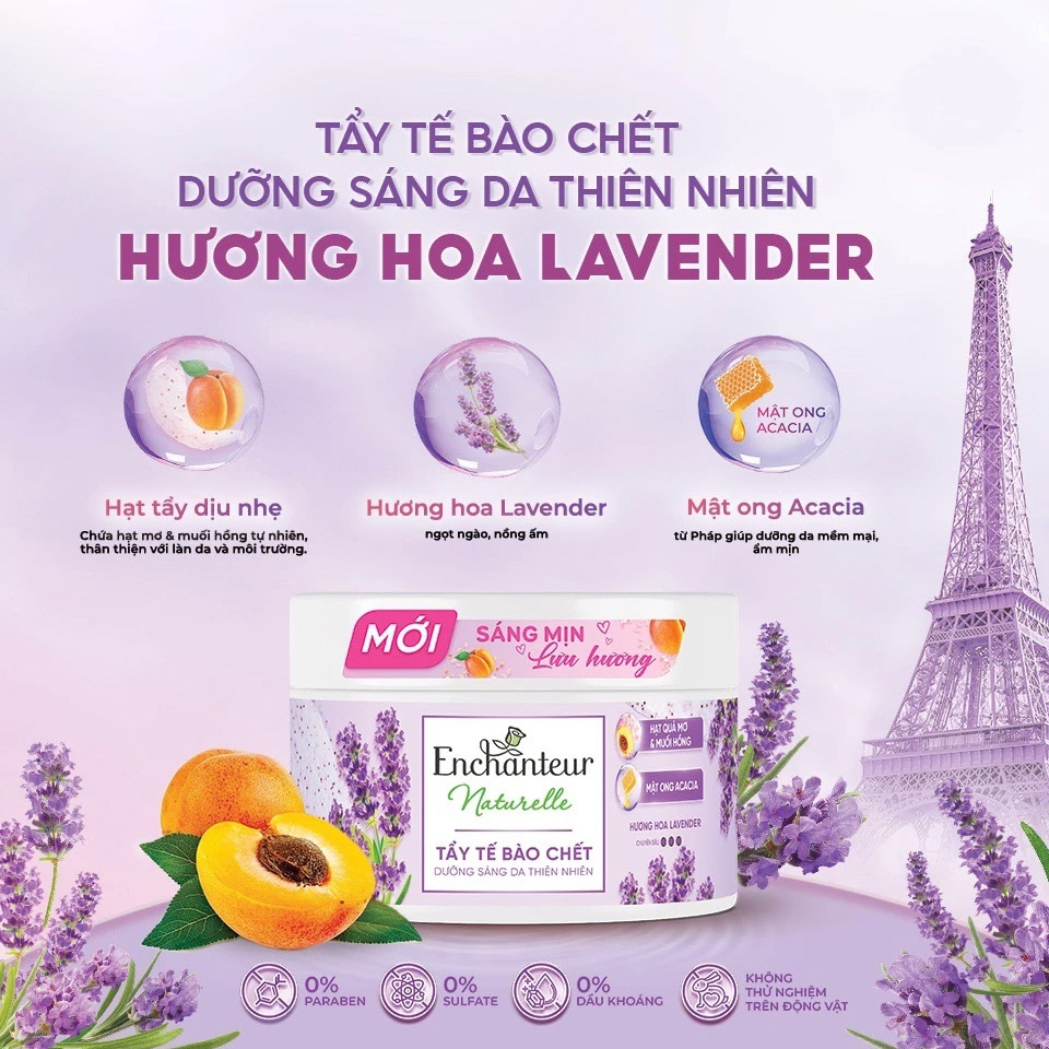 Tẩy Tế Bào Chết Enchanteur Naturelle Dưỡng Sáng Da Hương Hoa Lavender 250g - 1