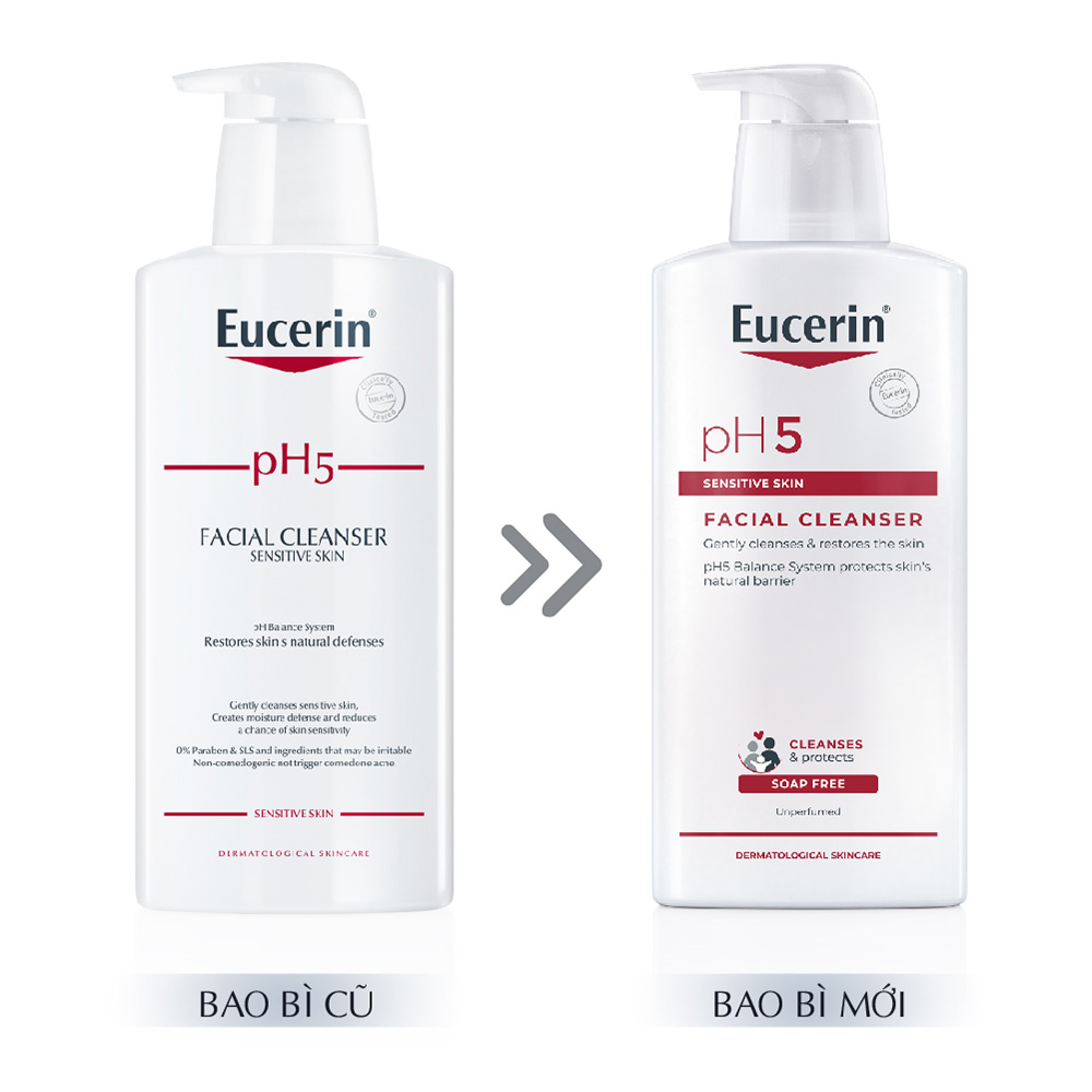 EUCERIN, Sữa Rửa Mặt Eucerin Facial Cleanser PH5 Sensitive Skin Cho Da Nhạy  Cảm 400ml | Watsons Vietnam