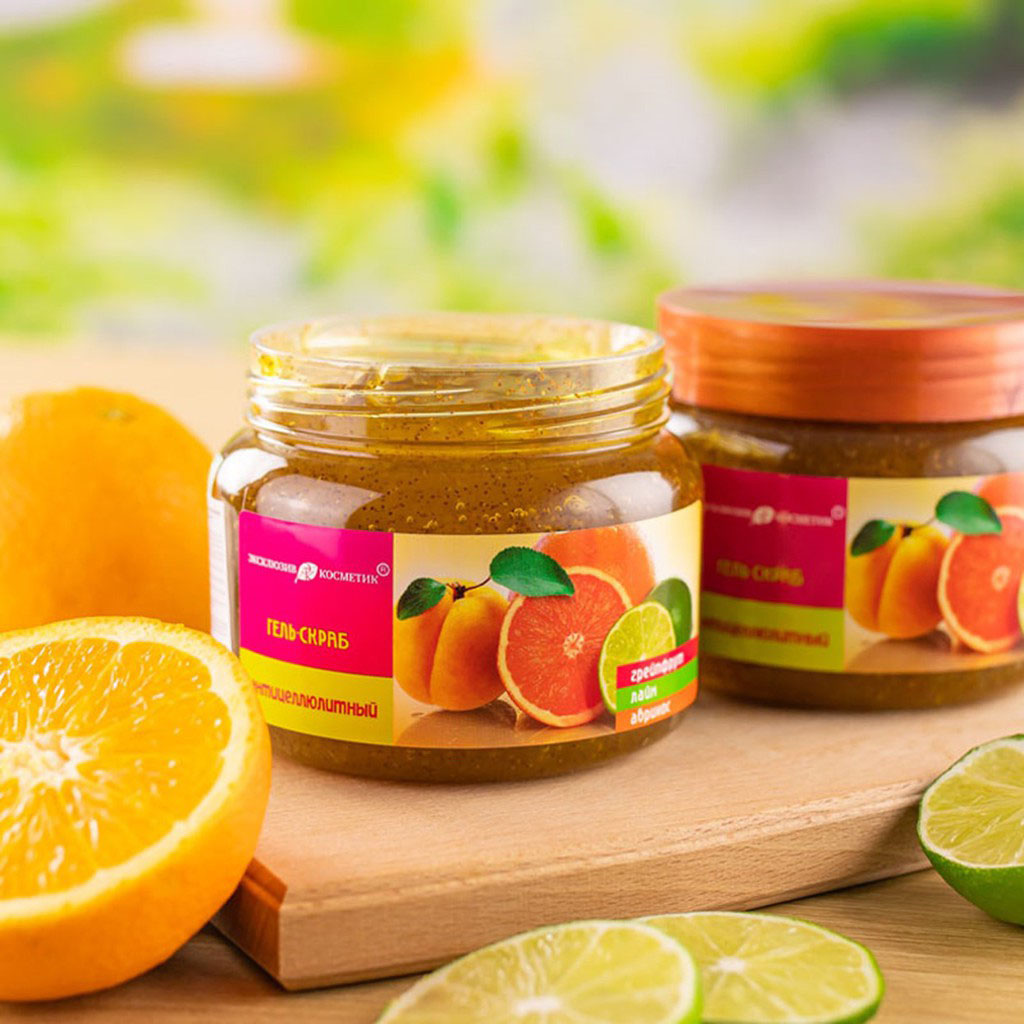 Tẩy Tế Bào Chết Bưởi Chanh Mơ Exclusive Cosmetic Gel Scrub Grapefruit Lime Apricot 380g