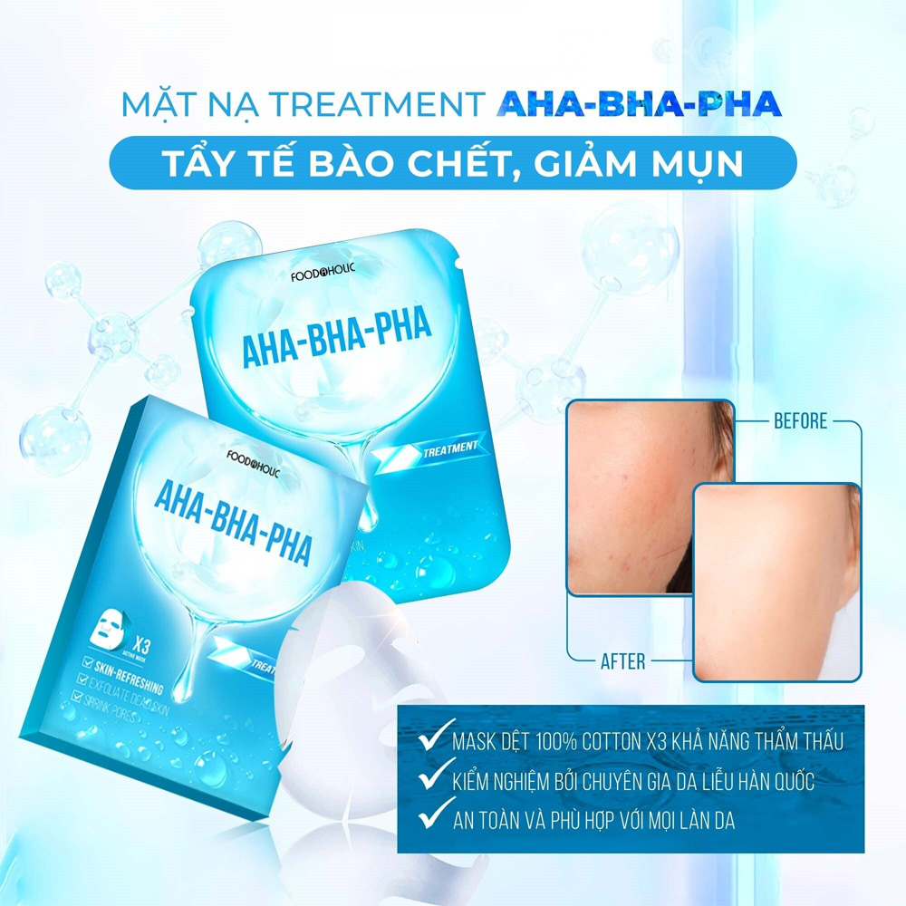 Mặt Nạ Foodaholic Aha-Bha-Pha Tẩy Tế Bào Chết, Giảm Mụn Ample Mask 23ml