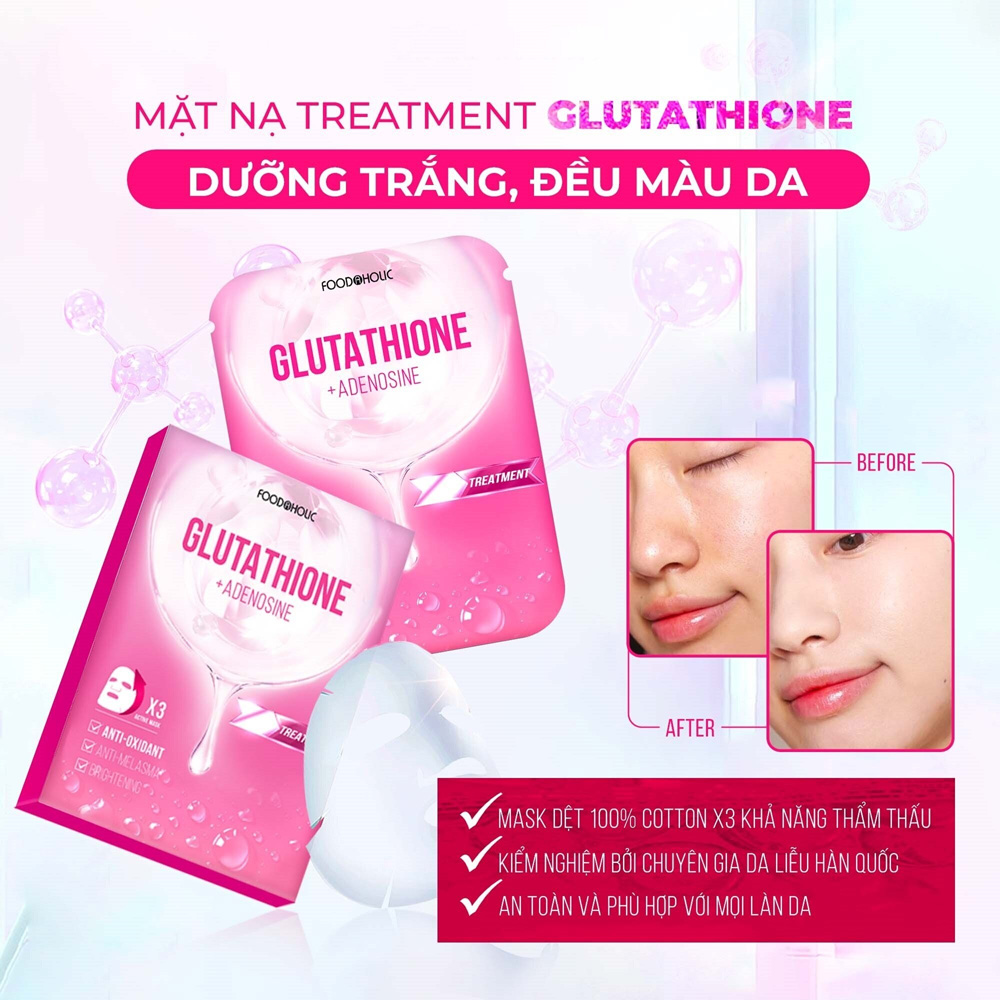 Mặt Nạ Foodaholic Glutathione Dưỡng Trắng, Đều Màu Da Glutathione Ample Mask 23ml
