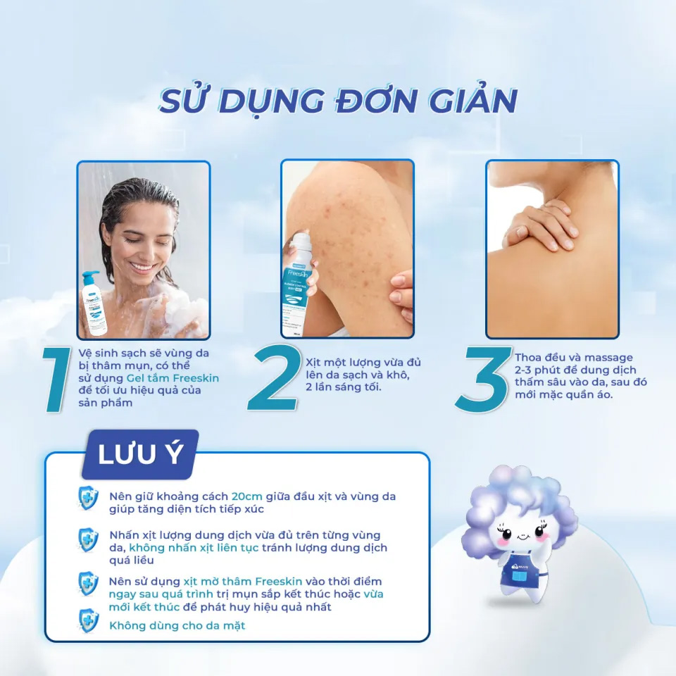 Xịt Mờ Thâm Freeskin Blemish Control Body Mist Giúp Giảm Thâm Mụn Lưng & Làm Đều Màu Da Sau Mụn 80ml