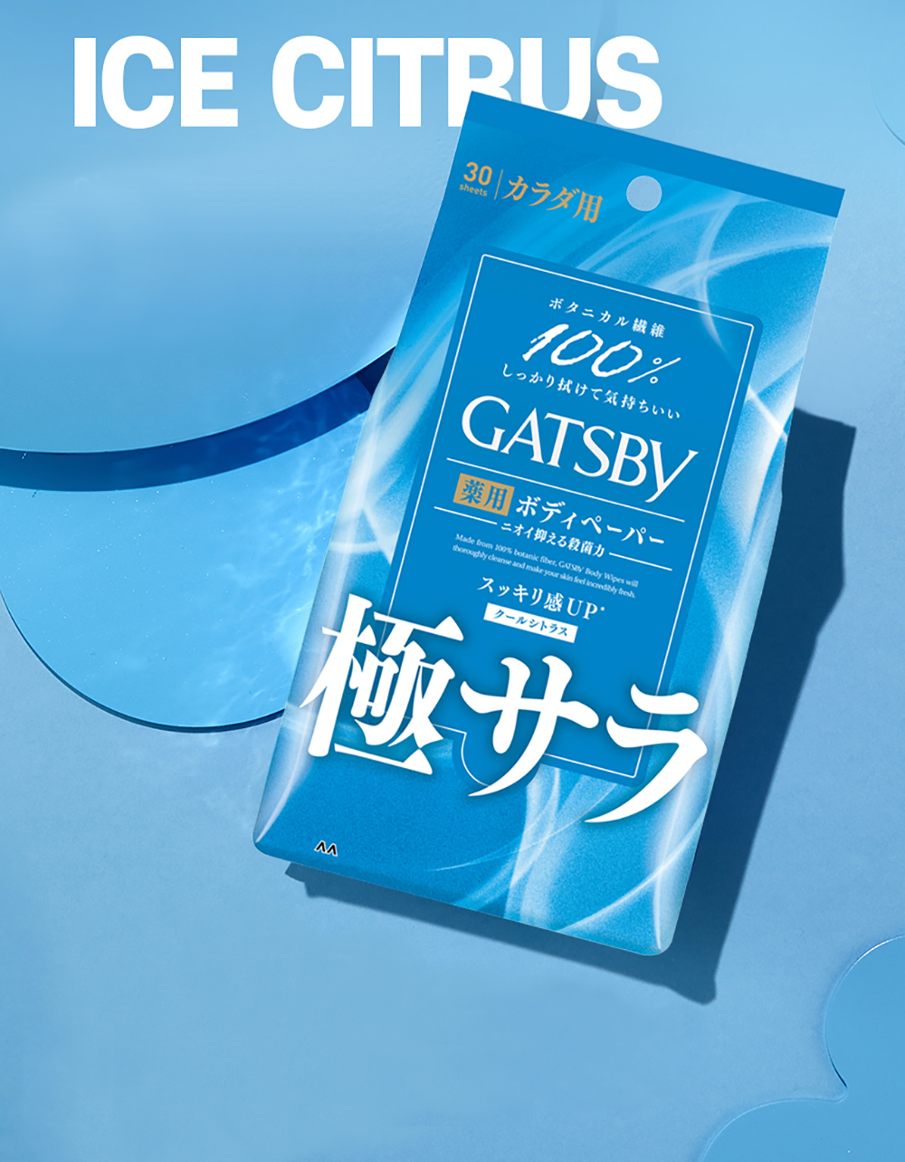 Gatsby Ice Type Deodorant Body Wipes Ice Citrus U 30 Sheet