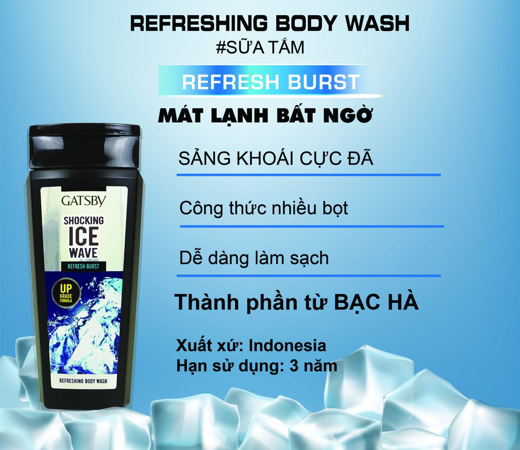 Gatsby Refreshing Body Wash Shocking Ice Wave 250ml