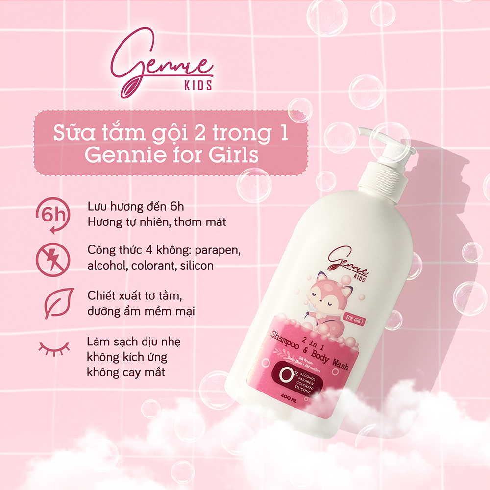 Gennie Kids 2in1 Shampoo & Body Wash For Girls