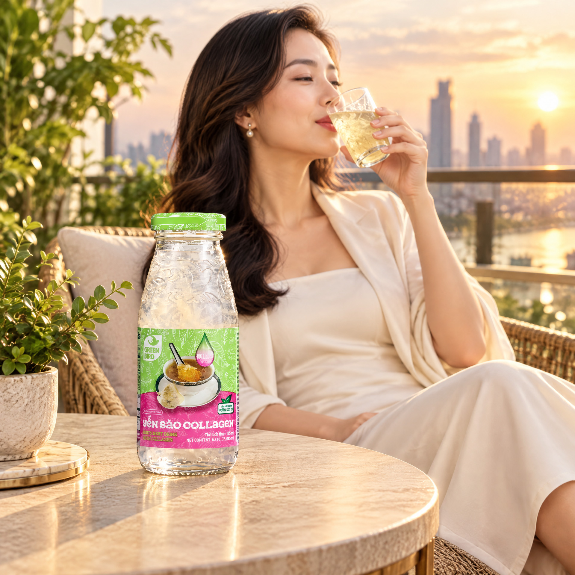 Green Bird Bird's Nest Drink & Collagen 185ml - Phù hợp với: Nước uống kết hợp yến sào và collagen, bổ sung năng lượng, axit amin cùng các dưỡng chất từ hai thành phần này. Green-Bird-Bird-s-Nest-Drink-Collagen-185ml-2