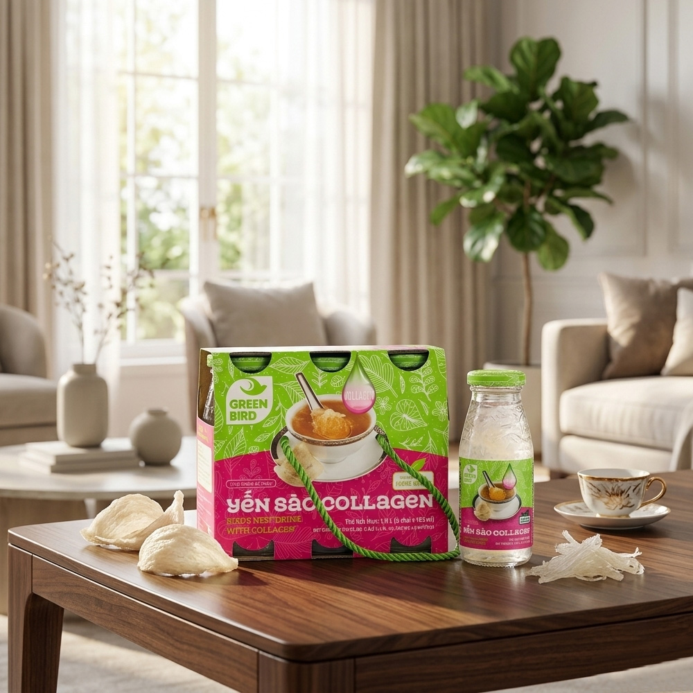 Green Bird Bird's Nest Drink & Collagen 185mlx 6pcs - Phù hợp với: Lốc 6 lon nước uống kết hợp yến sào và collagen, bổ sung năng lượng, axit amin cùng các dưỡng chất. Green-Bird-Bird-s-Nest-Drink-Collagen-185mlx-6pcs-2