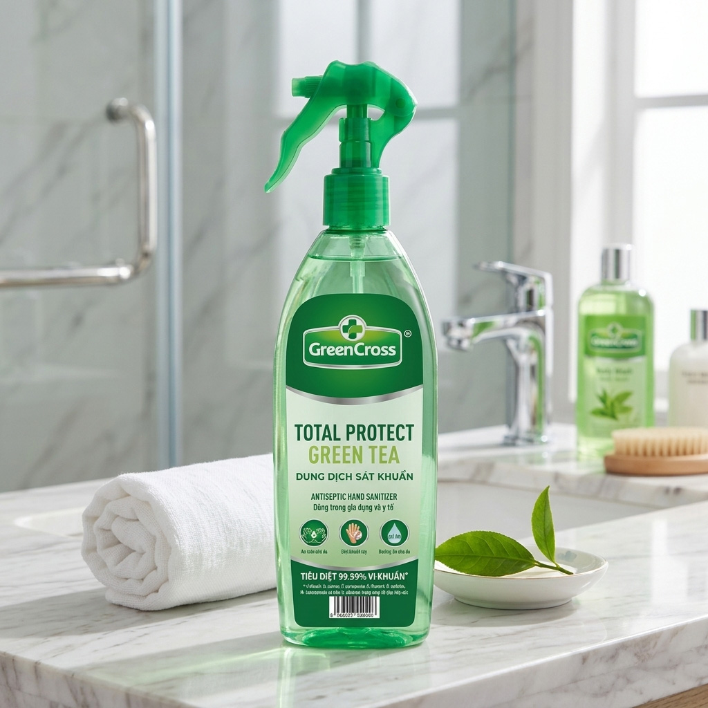 GREEN CROSS, Green Cross Spray Hand Sanitizer Green Tea 300ml