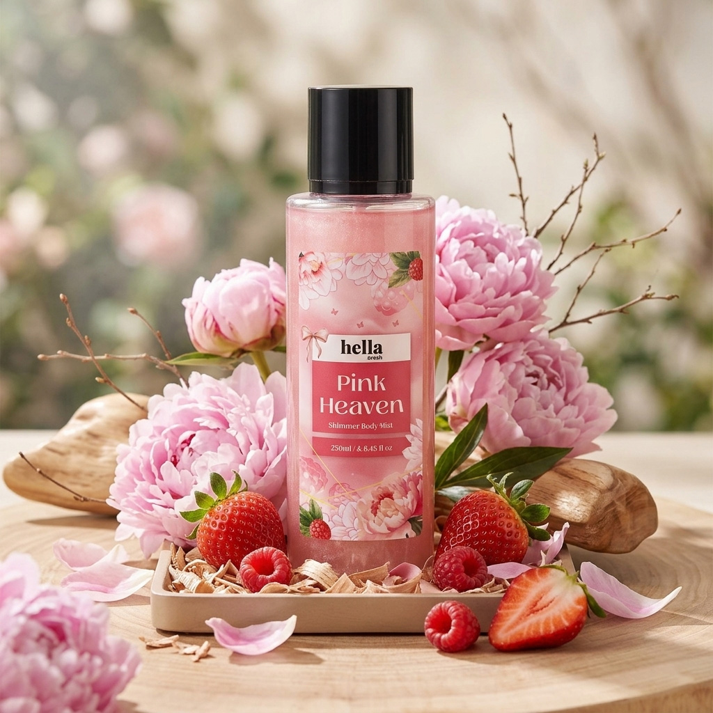 Xịt Thơm Toàn Thân Có Nhũ Hella Beauty Pink Heaven Shimmer Body Mist 250ml - Hương thơm quyến rũ, tự tin Xịt Thơm Toàn Thân Có Nhũ Hella Beauty Pink Heaven Shimmer Body Mist 250ml
