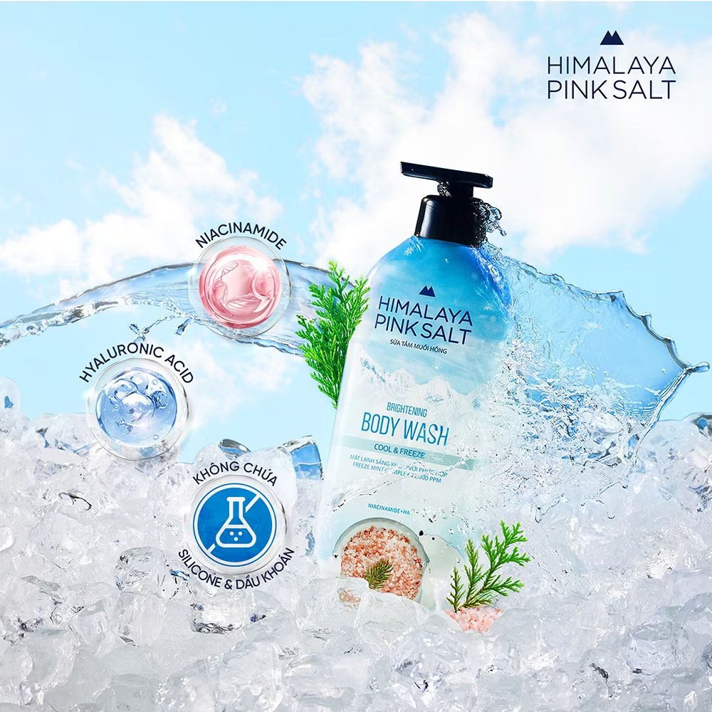 Sữa Tắm Muối Hồng Himalaya Mát Lạnh Thư Giãn Cool and Freeze 800g - 1