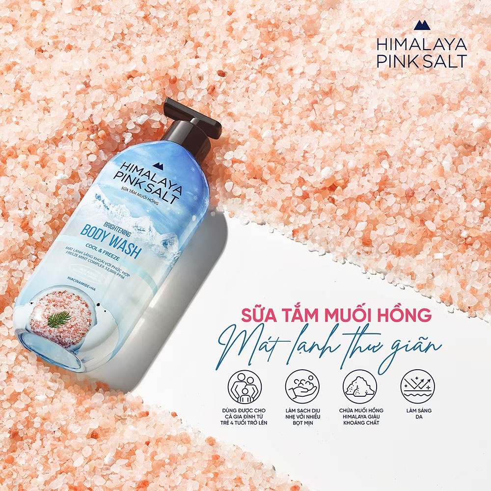 Sữa Tắm Muối Hồng Himalaya Mát Lạnh Thư Giãn Cool and Freeze 800g - 2