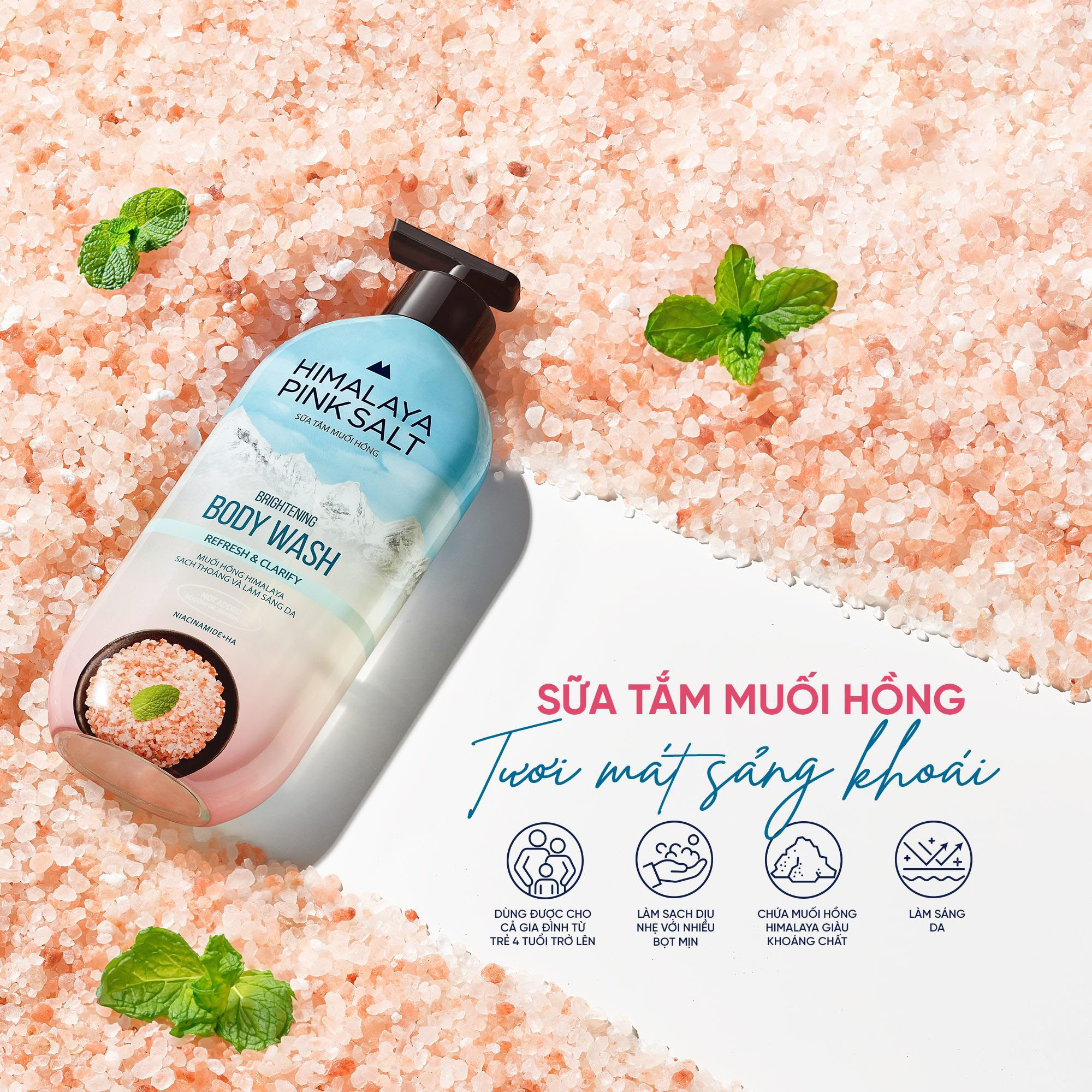 Sữa Tắm Muối Hồng Himalaya Tươi Mát Và Sảng Khoái Refresh and Clarify 800g - 2