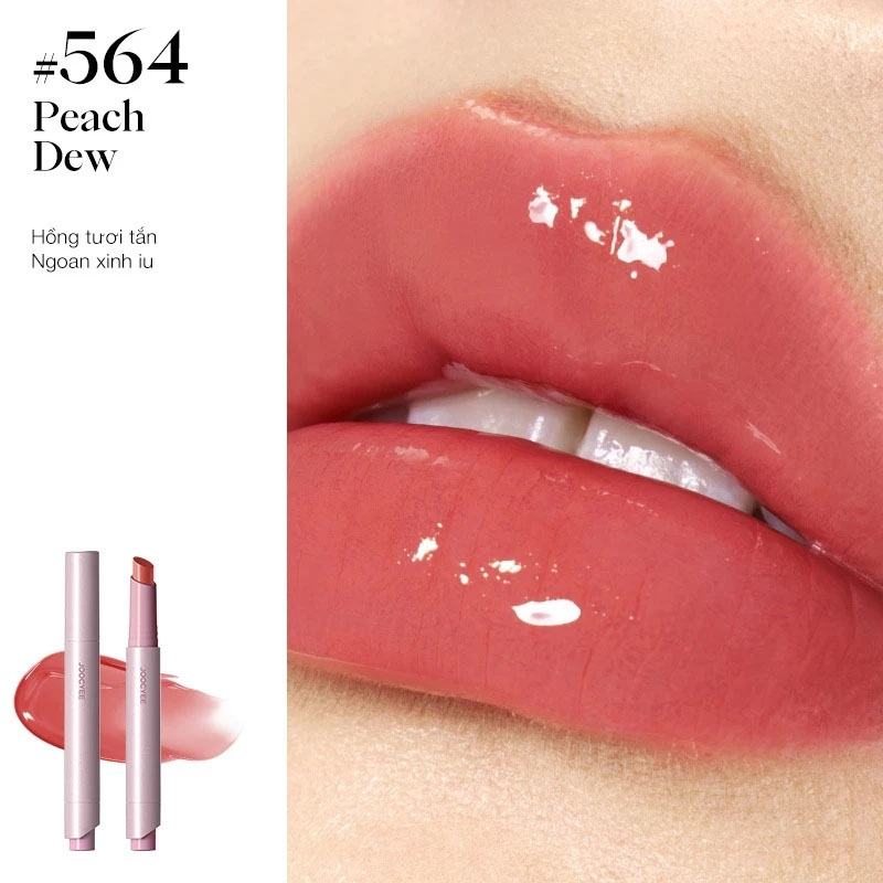 Son Bóng Joocyee Lasting Glossy Rouge 3g .#564 Peach Dew - Hình ảnh chính thức