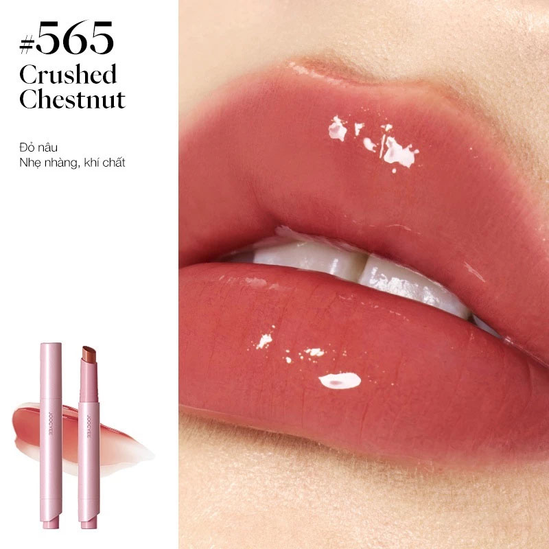 Son Bóng Joocyee Lasting Glossy Rouge 3g .#565 Crushed Chestnut - Hình ảnh chính thức
