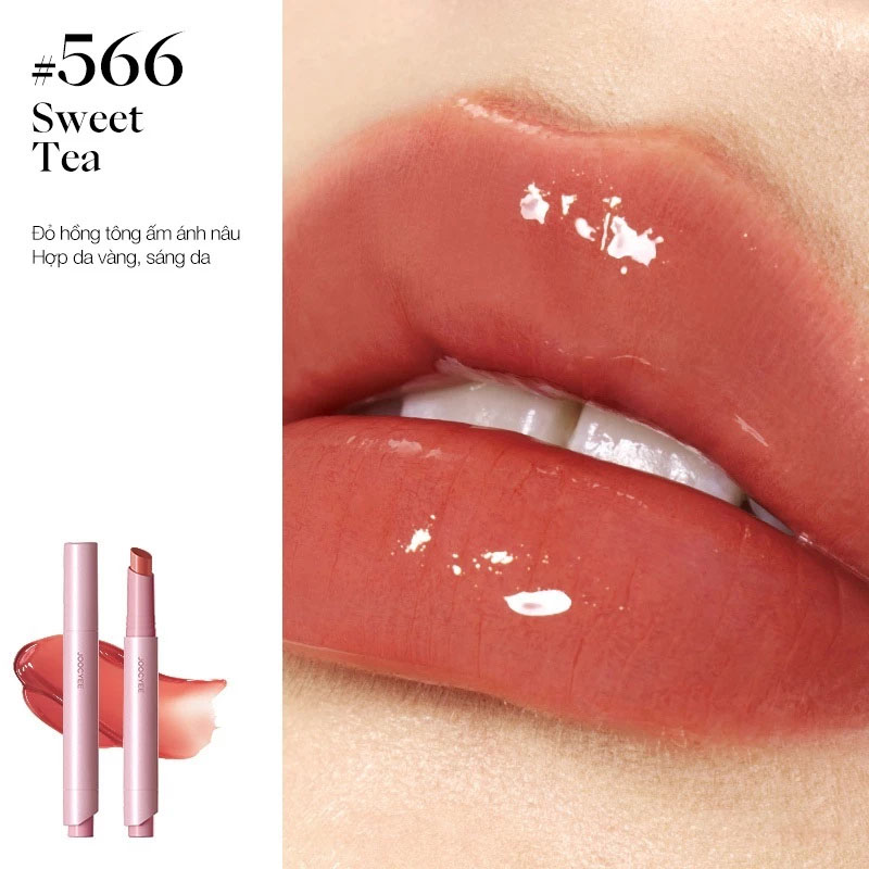 Son Bóng Joocyee Lasting Glossy Rouge 3g .#566 Sweet Tea - Hình ảnh chính thức