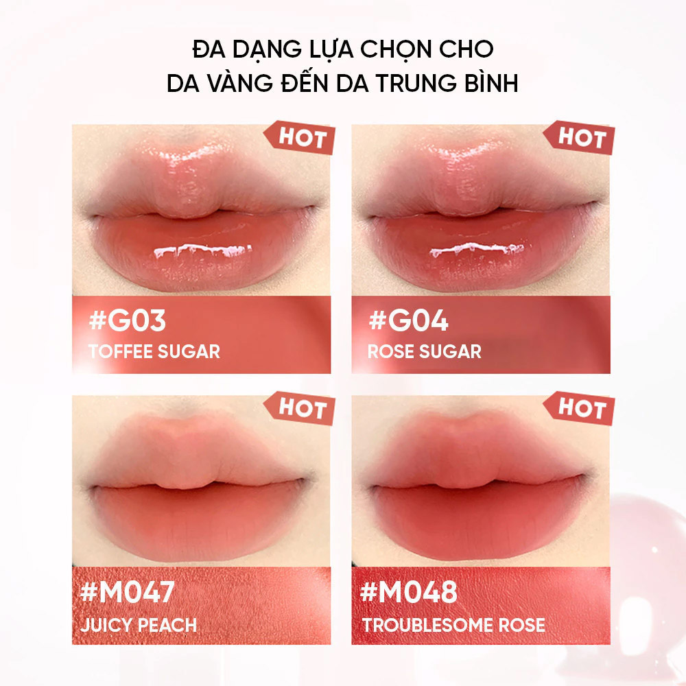 Son Bóng Judydoll Glazed Lip Gloss 2.8g .#G03 Cam Nâu Caramel - Hình ảnh chính thức