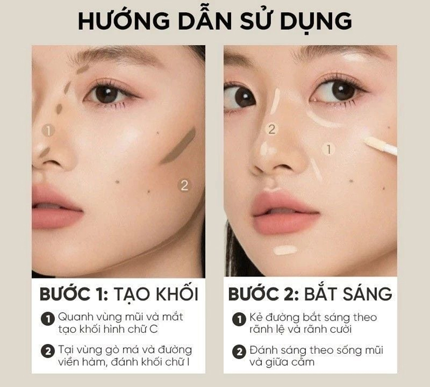Kem Tạo Khối & Bắt Sáng 2 Đầu Judydoll Liquid Highlighter & Contour Duo 4.8g .#01 Tông Lạnh - Hình ảnh chính thức