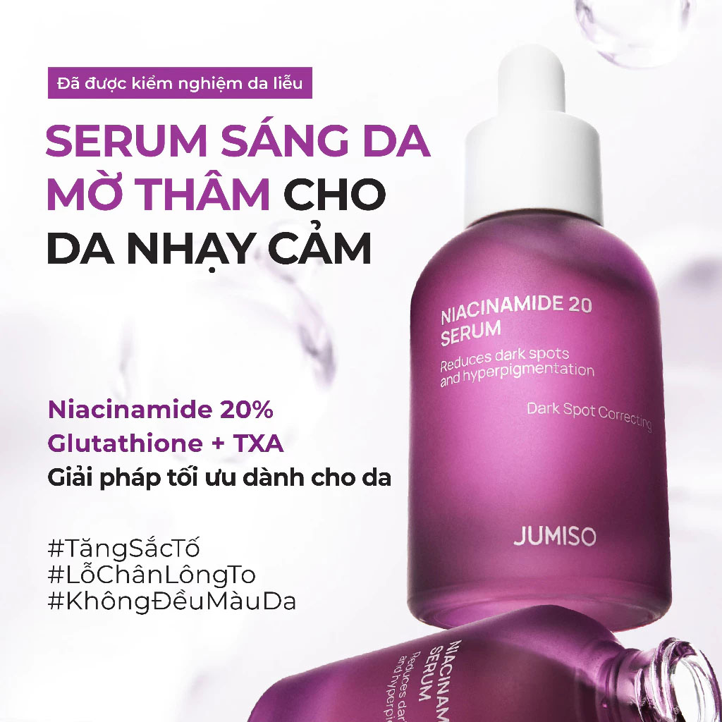 Tinh Chất Jumiso Niacinamide 20 Serum Hỗ Trợ Dưỡng Sáng, Mờ Thâm 40ml giúp giảm thâm nám, làm đều màu da và cải thiện tình trạng da xỉn màu Tinh Chất Jumiso Niacinamide 20 Serum Hỗ Trợ Dưỡng Sáng, Mờ Thâm 40ml - 1