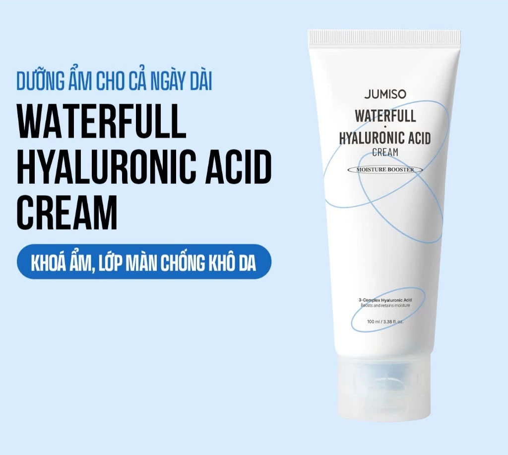 Kem Dưỡng Ẩm Jumiso Waterfull Hyaluronic Acid Cream 100ml với công nghệ waterfull giúp tăng cường khả năng giữ ẩm và mang lại làn da rạng rỡ. Kem Dưỡng Ẩm Jumiso Waterfull Hyaluronic Acid Cream 100ml - 1