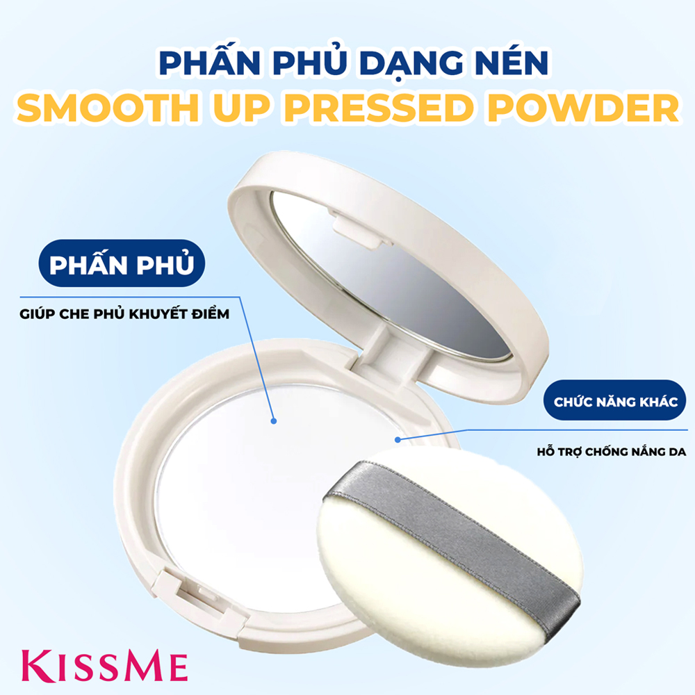 Phấn Phủ Dạng Nén KISSME Heroine Make Smooth Up Pressed Powder 8g .#01 Màu Xanh Pha Lê - Hình ảnh chính thức