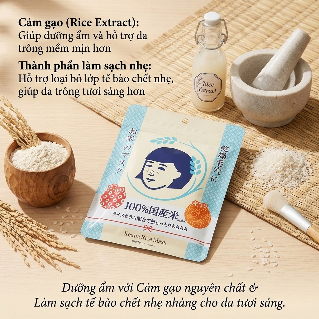 Mặt Nạ Keana Rice Mask Cám Gạo 10 Miếng - 1
