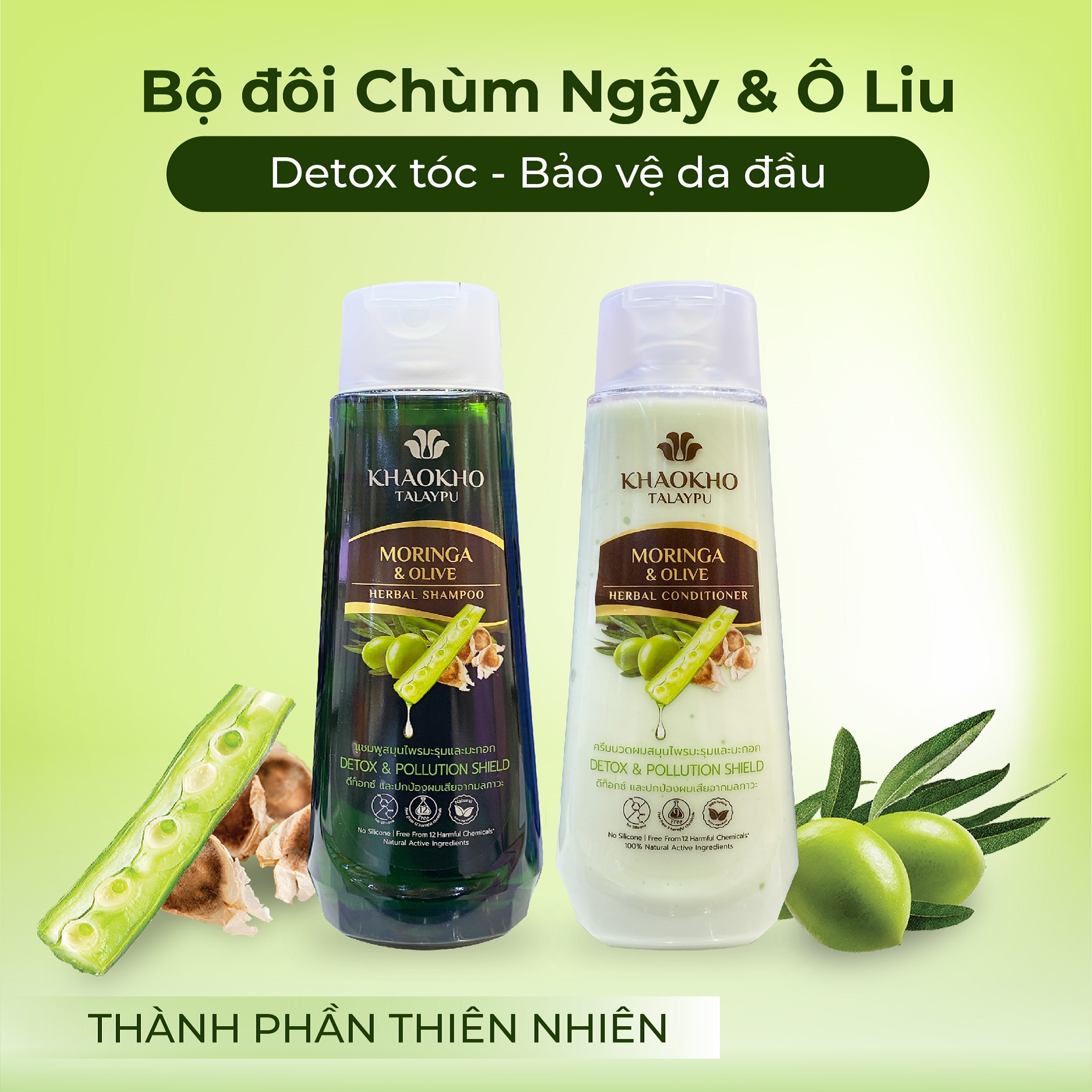 Khaokho Talaypu Moringa & Olive Herbal Shampoo 330ml