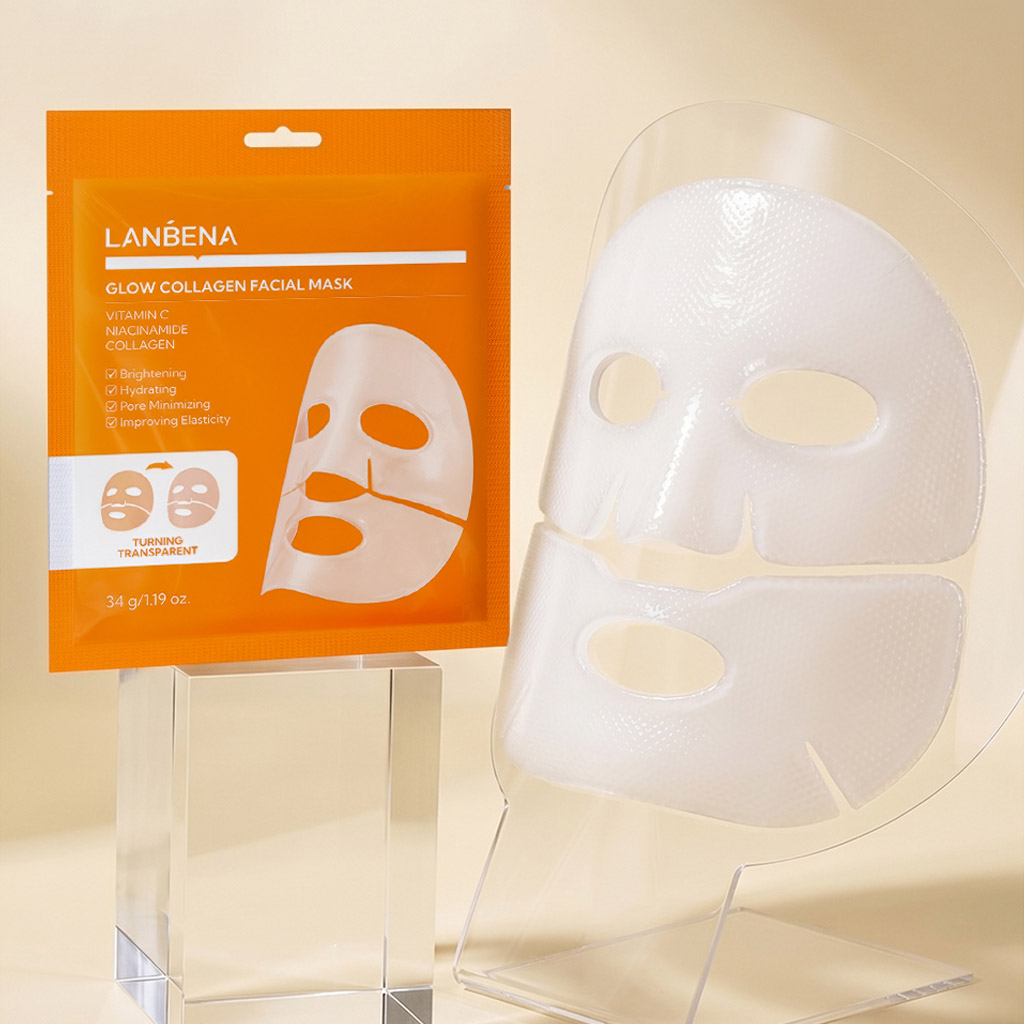 Mặt Nạ Thạch Lanbena Glow Collagen Facial Mask 34g - Giúp làm dịu da và giảm cảm giác khó chịu, kích ứng, Hỗ trợ làn da căng mọng và ẩm mượt hơn, Collagen giúp da trông săn chắc, đàn hồi và khỏe khoắn hơn Mặt Nạ Thạch Lanbena Glow Collagen Facial Mask 34g