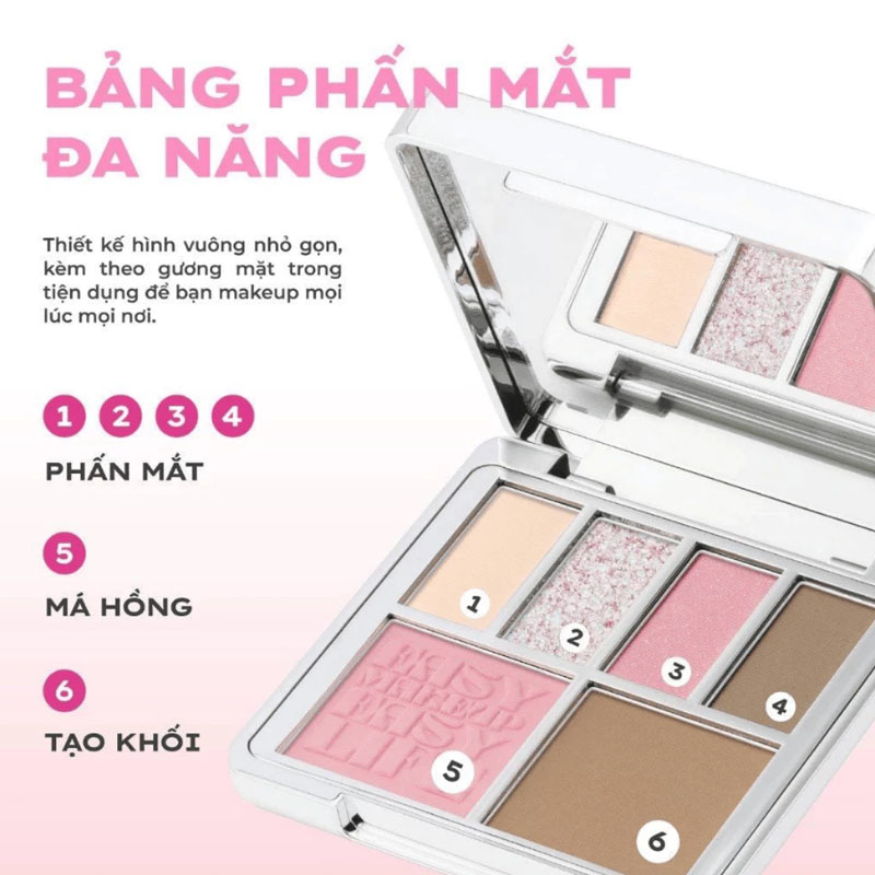 Bảng Phấn Mắt Lemonade Aesthetic Multi-Task Palette 10.8g .#01 Cool Rose - Hình ảnh chính thức