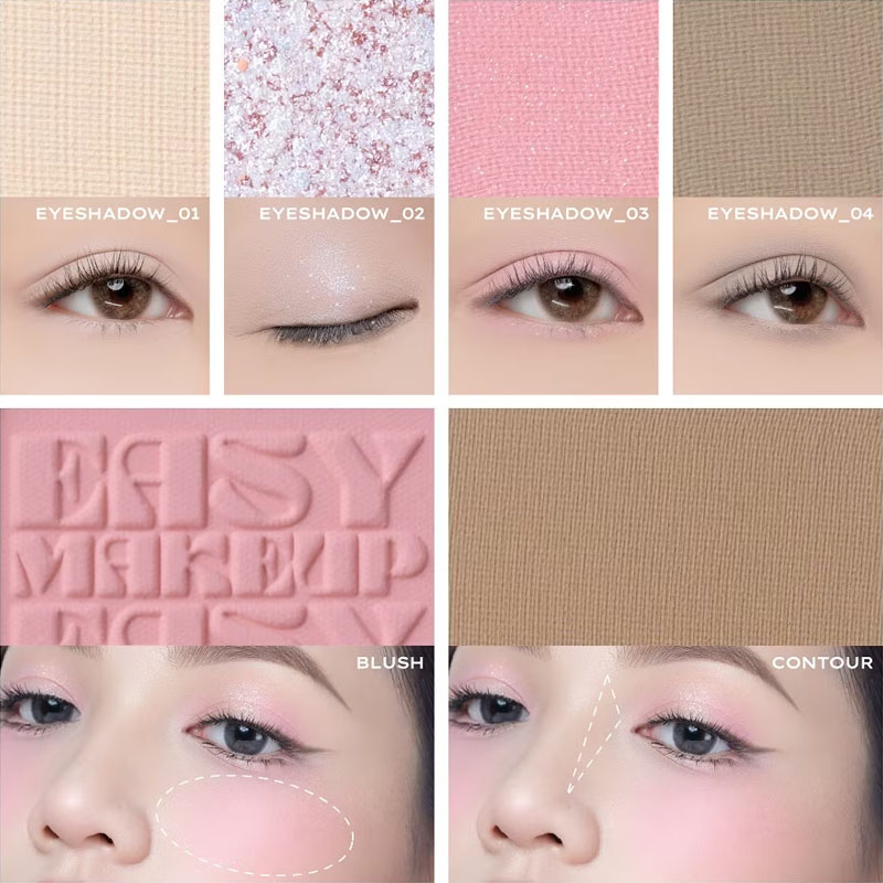Bảng Phấn Mắt Lemonade Aesthetic Multi-Task Palette 10.8g .#01 Cool Rose - Hình ảnh chính thức