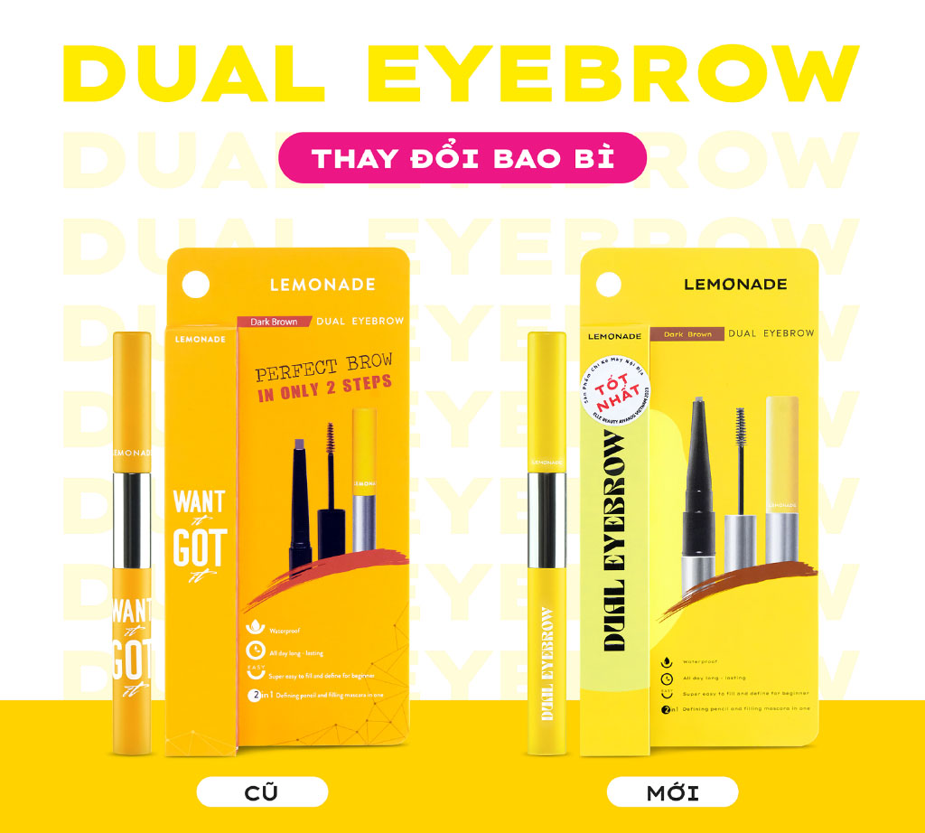 Kẻ mày Lemonade Dual Eyebrow 0.25g + 2.5g - 1