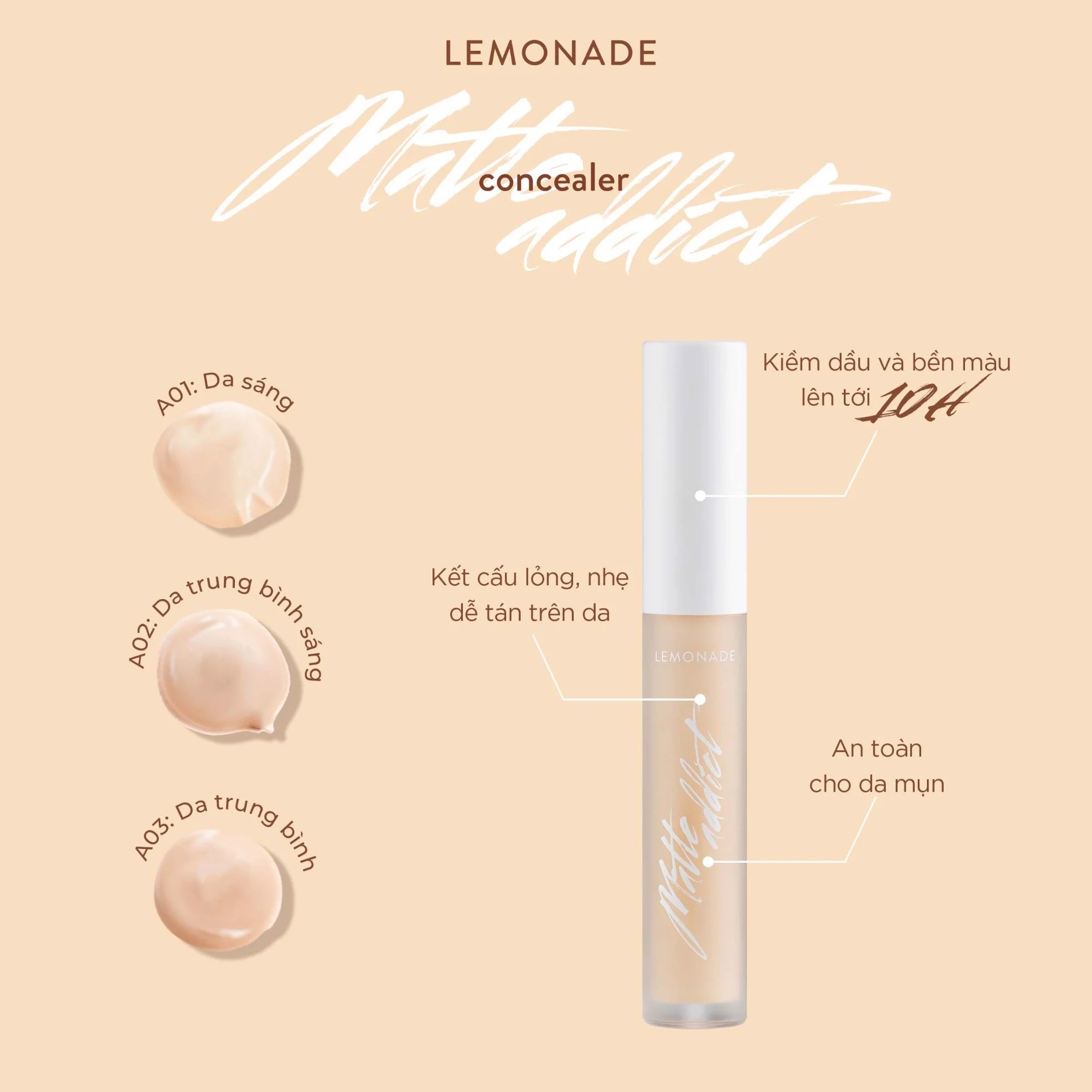 Lemonade Matte Addict Concealer 3g A02