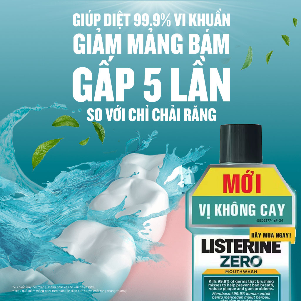 Listerine Coolmint Zero Alcohol Mouthwash 250ml - 1