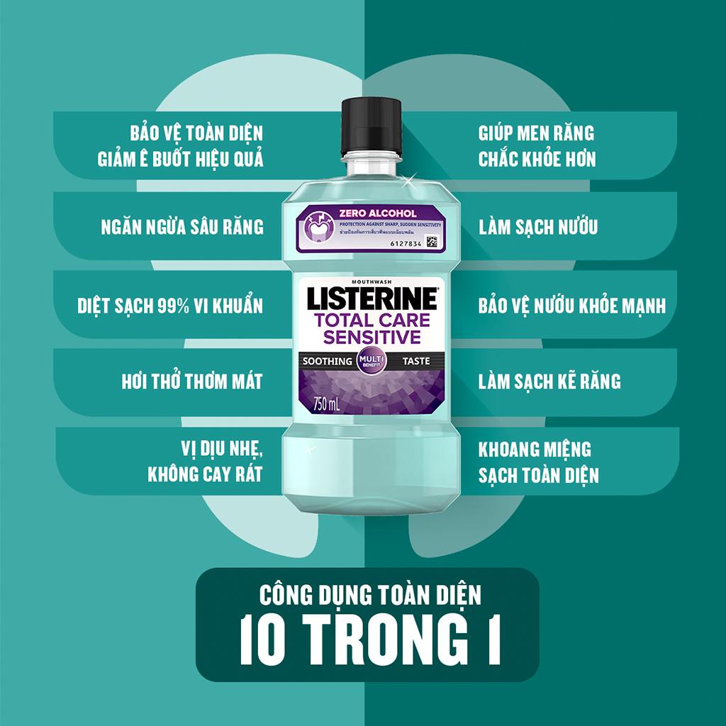 Listerine Mouthwash Total Care Sensitive 750ml