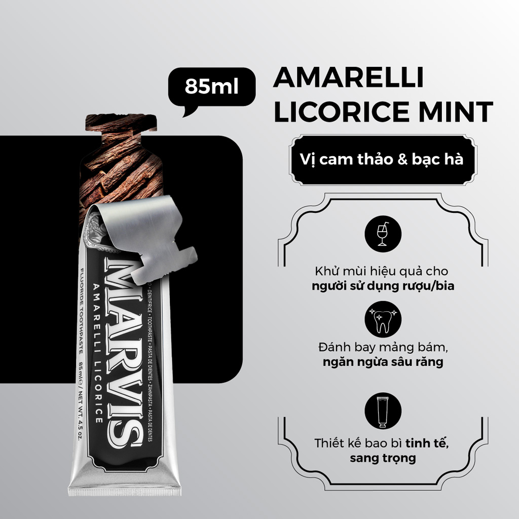 Kem Đánh Răng Marvis Amarelli Licorice 85ml - 1