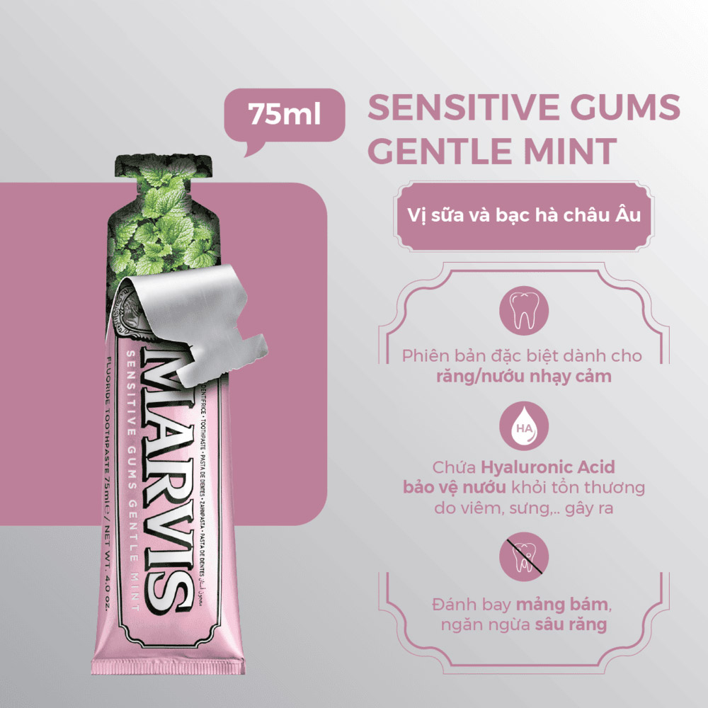 Kem Đánh Răng Marvis Sensitive Gums Gentle Mint 75ml - 1