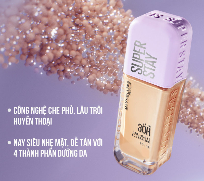 Kem Nền Lâu Trôi Maybelline Super Stay Up To 30H Lumi-Matte Foundation 35ml - 1