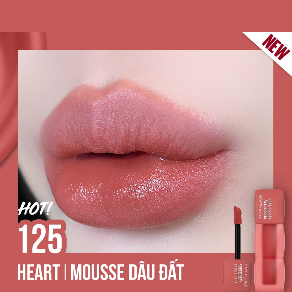 Son Kem Lì Maybelline Superstay Teddy Tint 5ml .#125 Heart Locket