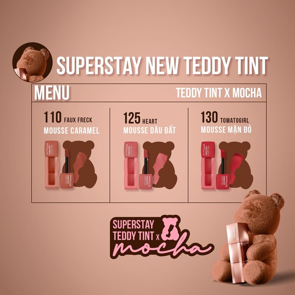 Son Kem Lì Maybelline Superstay Teddy Tint 5ml .#125 Heart Locket