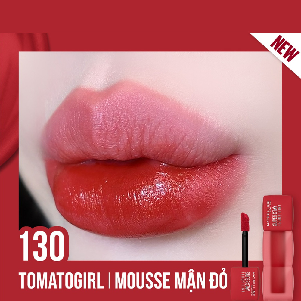 Son Kem Lì Maybelline Superstay Teddy Tint 5ml .#130 Tomato Girl