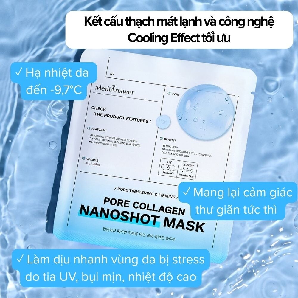 Mặt Nạ Thạch MediAnswer Pore Collagen Nanoshot Mask 37g