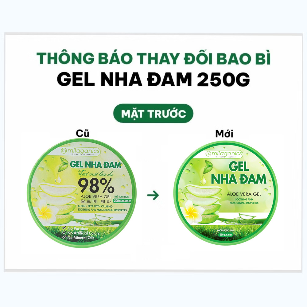 Milaganics Aloe Vera Gel 250ml - 1